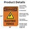 Signmission Electric Fence With Symbol OSHA Warning Sign, Aluminum, 18in W x 24in L, 2PK OS-2PACK-WS-A-1824-V-13121 - alternate 3